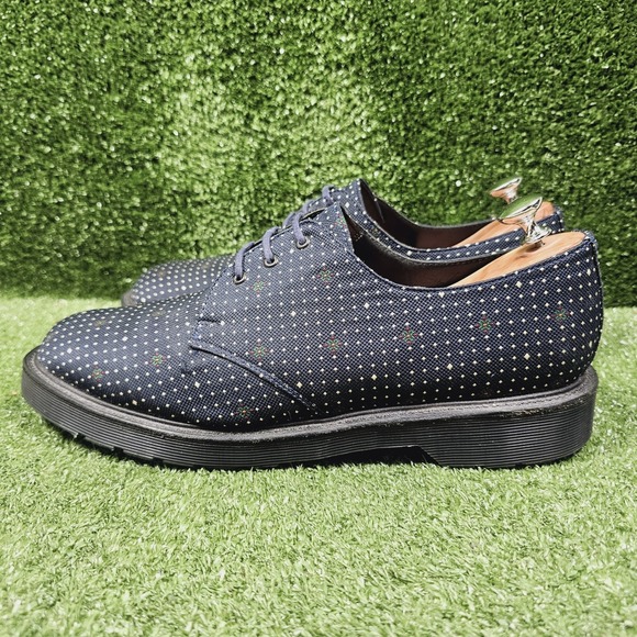 Dr.‎ Martens 1461 Navy Blue Polka Dot Casual Shoes Made in England Mens Size 11 - Picture 4 of 11